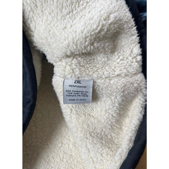 Vtg Black Canyon Outfitters Graphic Hooded Wolfs Jacket 2XL Sherpa Lined - Picture 8 of 9